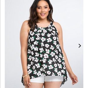Torrid floral high low chiffon top